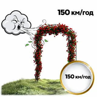 Садовая арка металлическая 240х140 см для вьющихся растений и роз, мініатюра 4