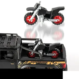 Машинка колекционная пикап Ford Raptor,с мотоциклом,батарея, мініатюра 3