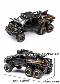 Машинка колекционная пикап Ford Raptor,с мотоциклом,батарея, мініатюра 7