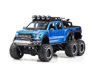 Машинка колекционная пикап Ford Raptor,с мотоциклом,батарея, мініатюра 1