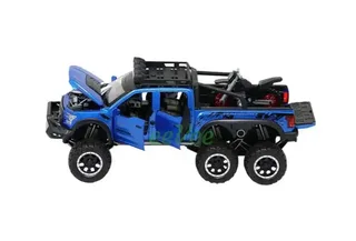 Машинка колекционная пикап Ford Raptor,с мотоциклом,батарея, мініатюра 5