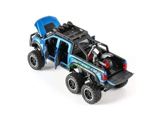 Машинка колекционная пикап Ford Raptor,с мотоциклом,батарея, мініатюра 8