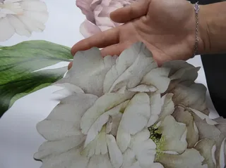 Наклейки цветов на стены, 90*30 см, пионы, 3D наклейки, мініатюра 7