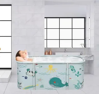 Портативная ванна складная 135×60×50 см, для взрослых и детей, мініатюра 2