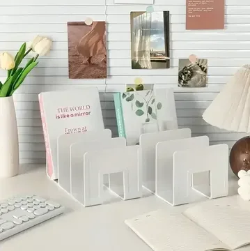 Подставка для книг, органайзер для книг и тетрадей, 4 отдельных секции