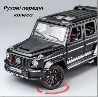 Машинка детская Gelandewagen Гелик Mercedes Benz BRABUS G800 моделька черного цвета, мініатюра 5
