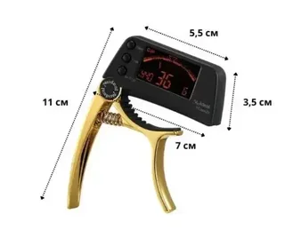 Каподастр-тюнер 2 в 1 для гитары с LCD дисплеем, мініатюра 4