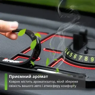 Коврик на торпеду в машину антискользящий арома с держателем для телефона, мініатюра 4