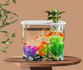 Аквариум для рыбок с корзиной для растений, прозрачный 10 л, мініатюра 7