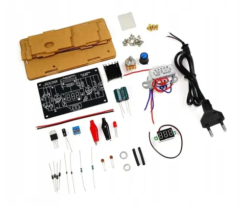 Регулируемый блок питания DIY LM317 1.25-12V набор для самостоятельной сборки и пайки в акриловом корпусе