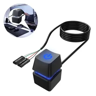 Выносная кнопка для включения ПК 2 м с LED-подсветкой, мініатюра 1