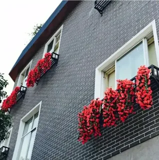 Искусственные свисающие цветы сурфиния красная, мініатюра 4