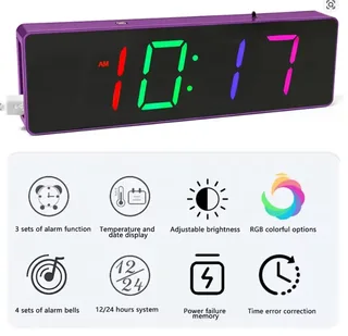 Электронные RGB LED часы DIY для самостоятельной сборки и пайки, мініатюра 4