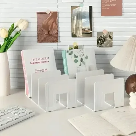 Подставка для книг, органайзер для книг и тетрадей, 4 отдельных секции