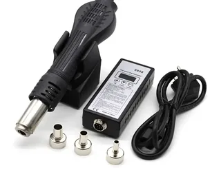 Паяльный фен термопушка WEP 8858 650W100-480°C, 3 насадки, мініатюра 3