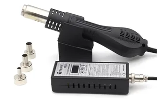 Паяльный фен термопушка WEP 8858 650W100-480°C, 3 насадки, мініатюра 7