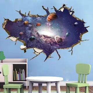 Интерьерная наклейка на стену, самоклеющиеся 3D космос 60см x40 см, мініатюра 3