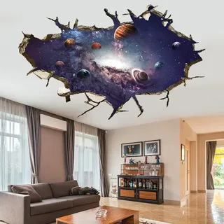 Интерьерная наклейка на стену, самоклеющиеся 3D космос 60см x40 см, мініатюра 2