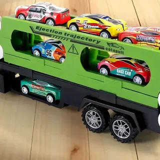 Автовоз динозавр фура с машинками 8шт, мініатюра 7