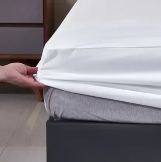 Наматрасник непромокаемый 160×200×30 см с TPU-покрытием простынь на резинке для защиты матраса Белый, мініатюра 2
