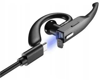 Гарнитура Bluetooth беспроводная с микрофоном Hands Free для разговоров шумоподавление ENC моно наушник LED дисплей аккумуляторная, мініатюра 5