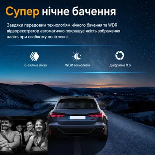 Видеорегистратор автомобильный камера для авто 1080HD IPS экран аккумуляторный 2 камеры циклическая запись датчик движения, мініатюра 8