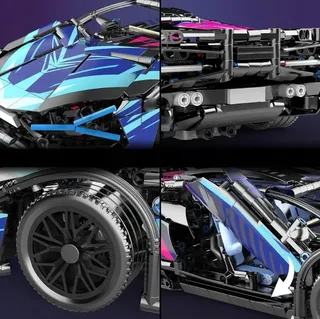 Конструктор Lamborghini Cyberpunk 1:14 1314 деталей спортивный суперкар с распашной дверью и капотом, мініатюра 2