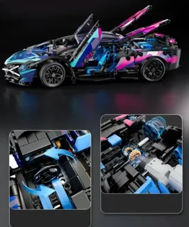 Конструктор Lamborghini Cyberpunk 1:14 1314 деталей спортивный суперкар с распашной дверью и капотом, мініатюра 5