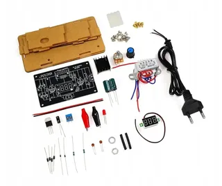 Регулируемый блок питания DIY LM317 1.25-12V набор для самостоятельной сборки и пайки в акриловом корпусе, мініатюра 1