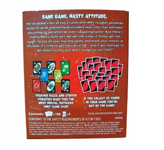 UNO No Mercy Без пощады карточная настольная игра 168 карт, новые правила и штрафные карты, мініатюра 2