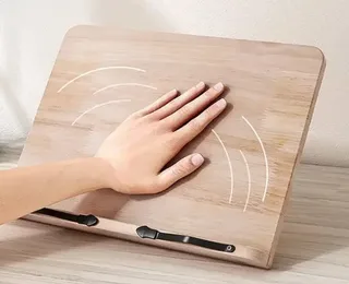 Подставка для книг бамбуковая с регулировкой наклона складная 20×28 см, мініатюра 5