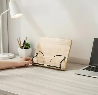 Подставка для книг бамбуковая с регулировкой наклона складная 24×34 см, мініатюра 6