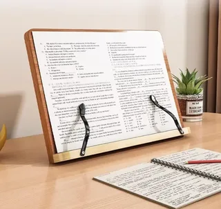 Подставка для книг бамбуковая с регулировкой наклона складная 24×34 см, мініатюра 4