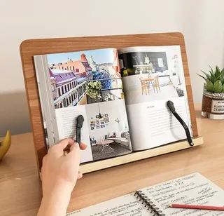 Подставка для книг бамбуковая с регулировкой наклона складная 24×34 см, мініатюра 6
