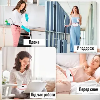 Пояс грелка при болях менструации для живота при мышечных спазмах с вибромассажем для живота поясницы массажер менструальный, мініатюра 8